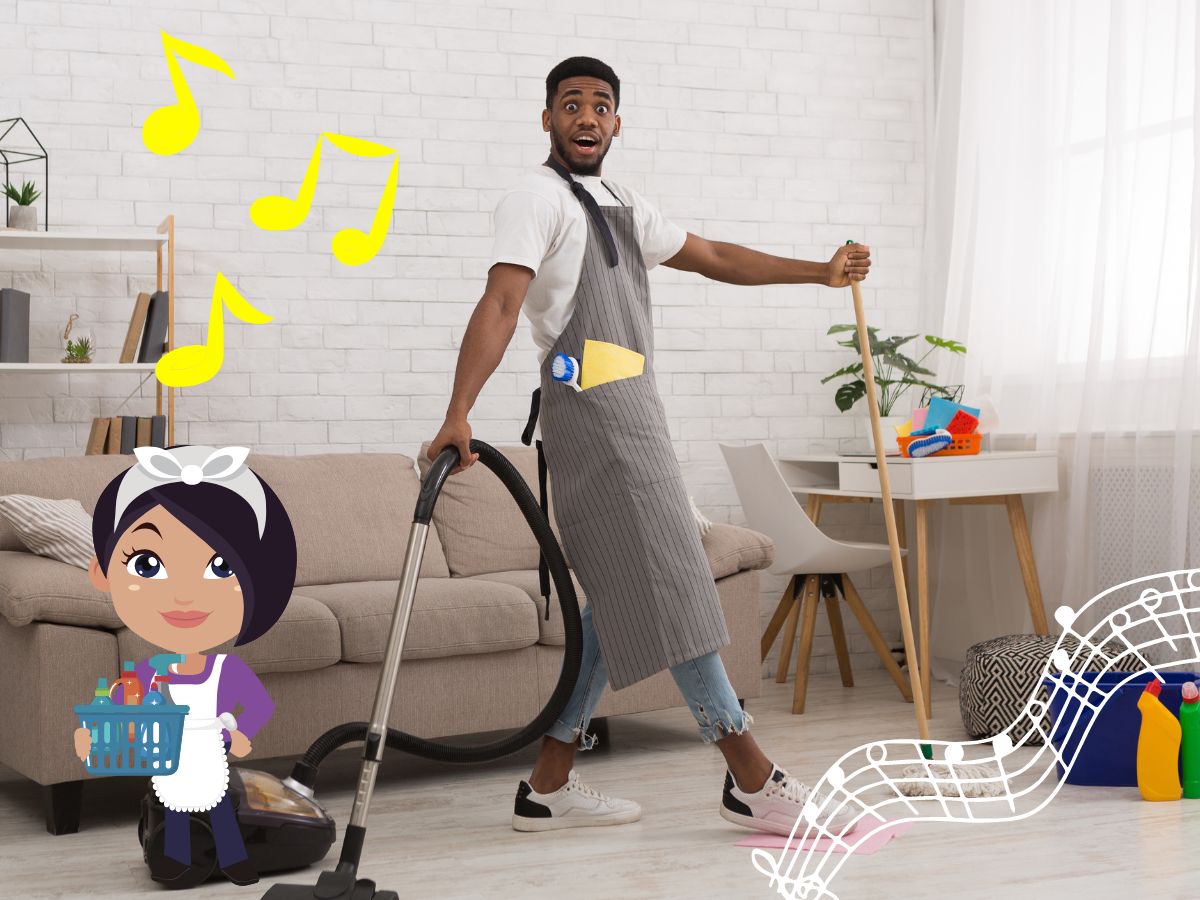 Music Commercial with White Woman Cleaning Trash and Black Man You are What You Listen to